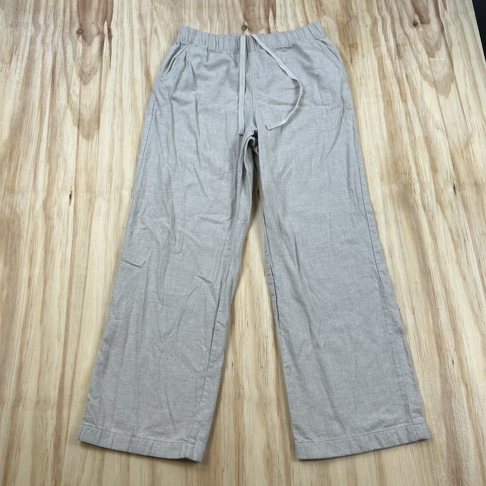Uniqlo Women's Medium Beige Wide Leg Baggy Relaxed Lounge Sweatpants Lightweight